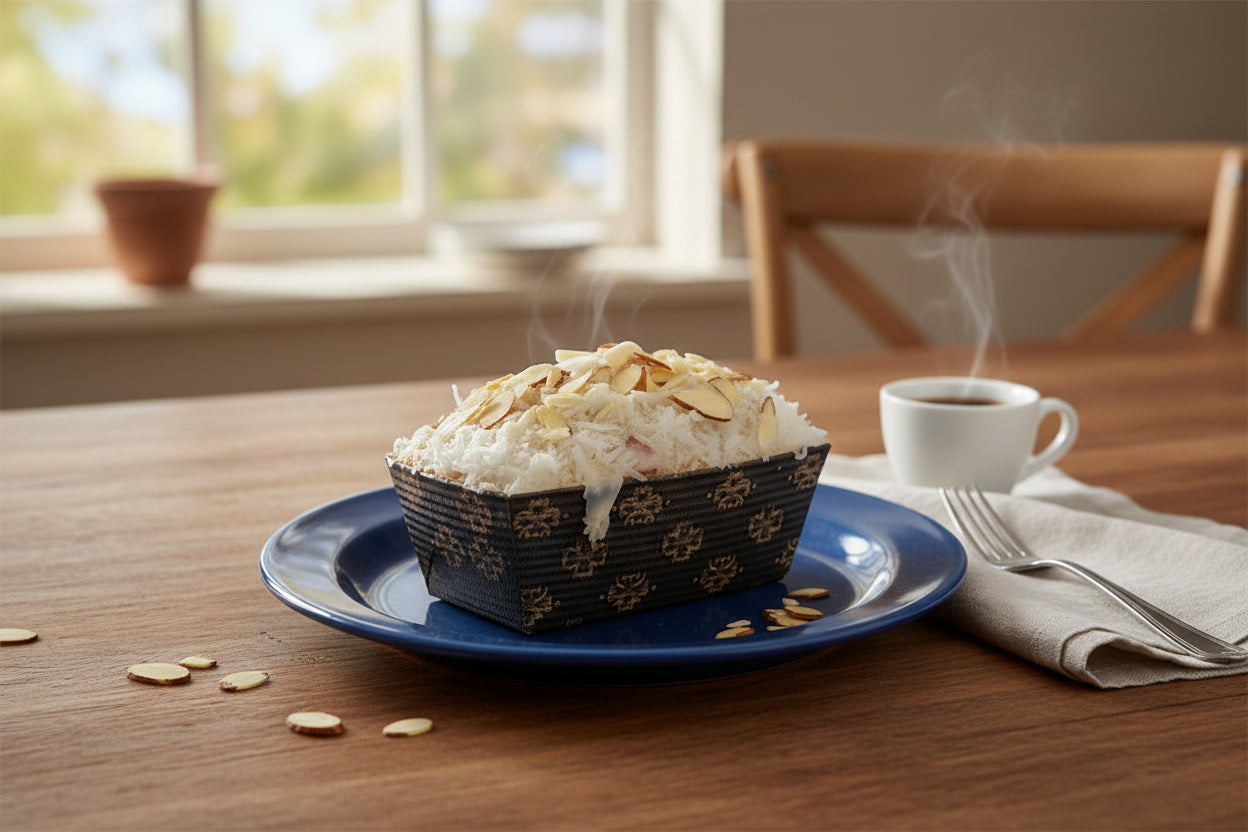 Vanilla Glazed Almond & Coconut Banana Bread Mini