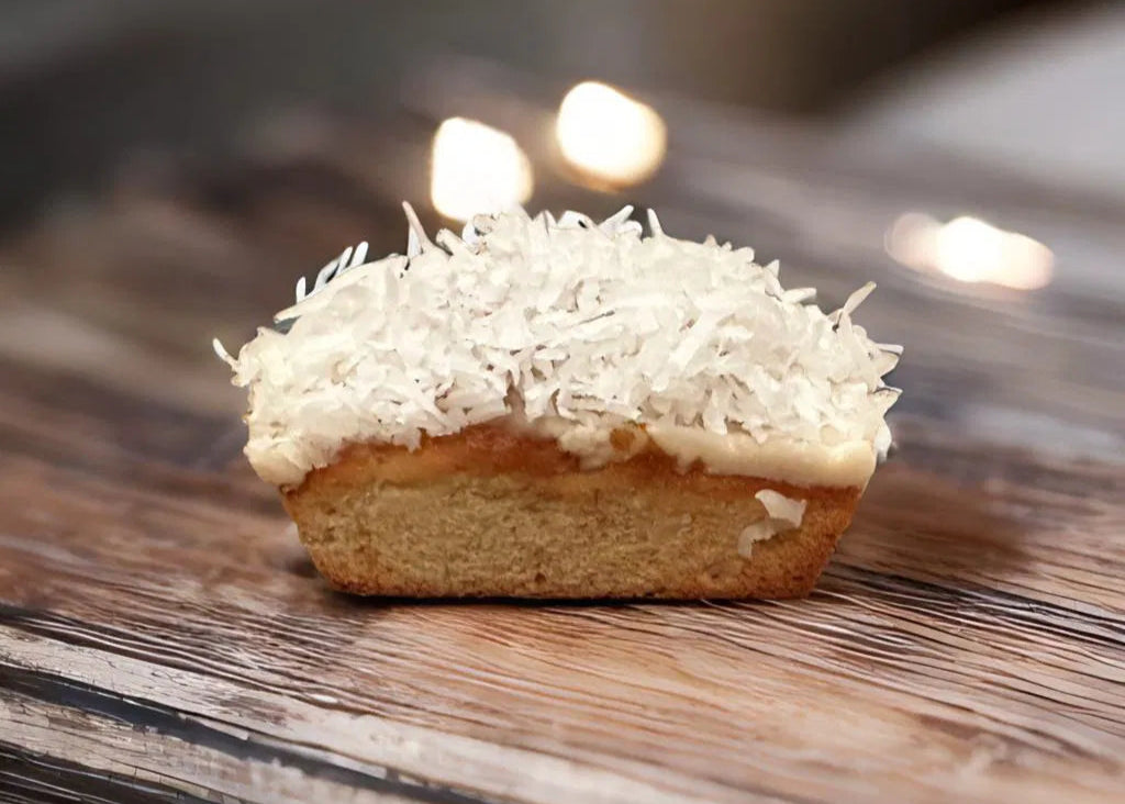 Melanie's Special: Vanilla Frosted Coconut Banana Bread Mini