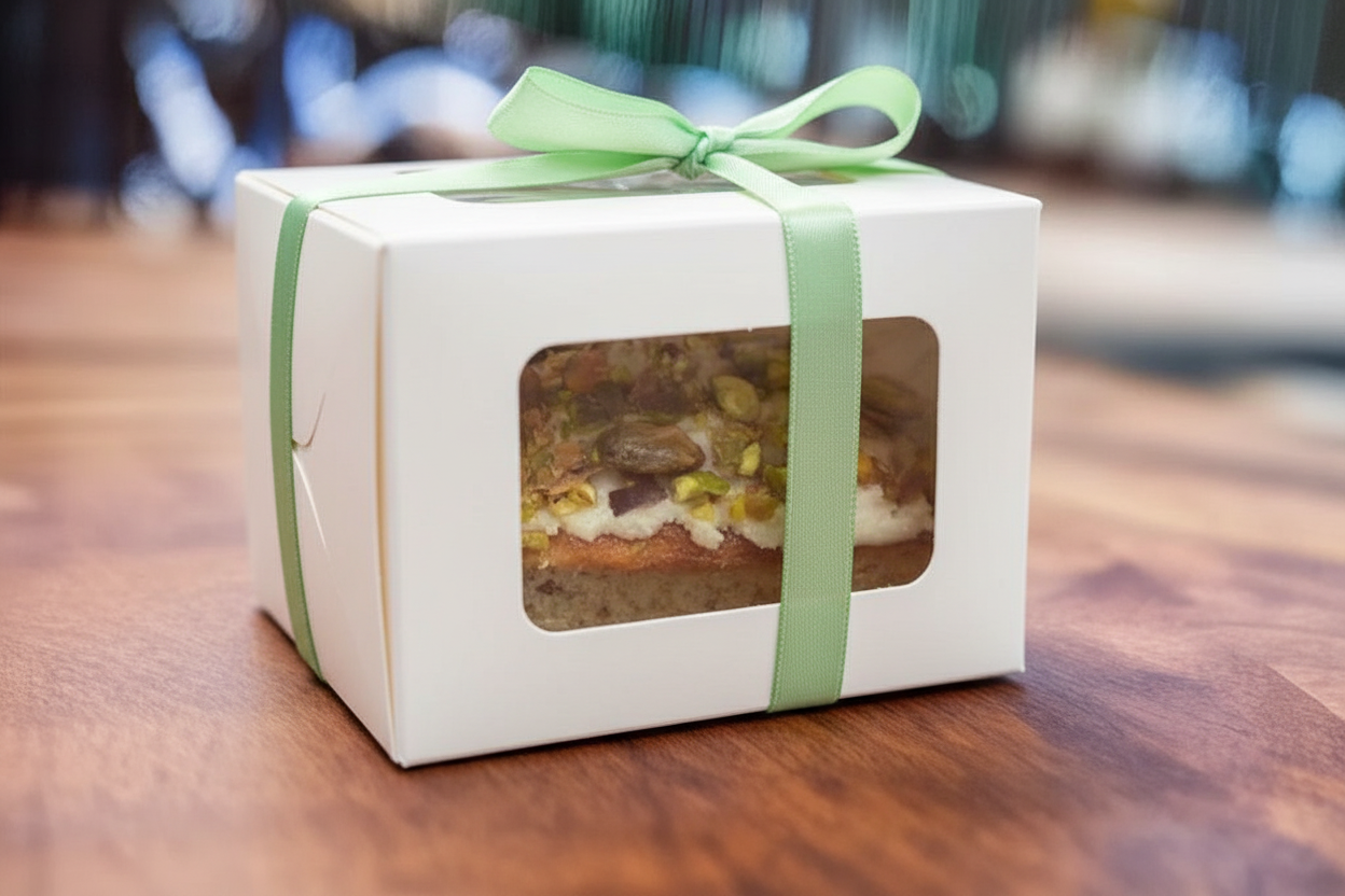 Vanilla Glazed Pistachio Banana Bread Mini