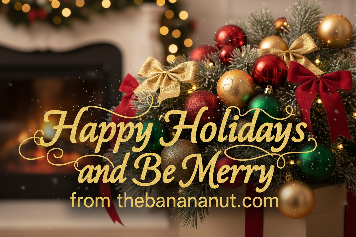 Happy Holidays and be merry from thebanananut.com