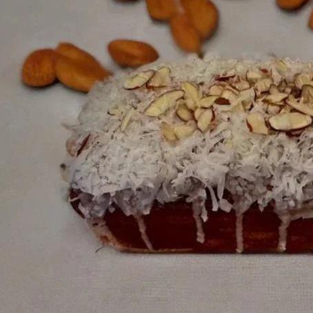 Vanilla Glazed Almond & Coconut Banana Bread