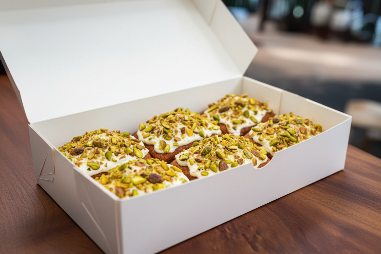 Vanilla Glazed Pistachio Banana Bread Mini